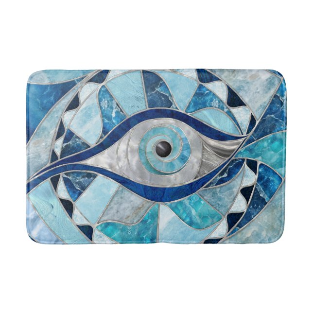 Evil Eye Amulet Mosaic Mineral Textures Badematte (Vorderseite)