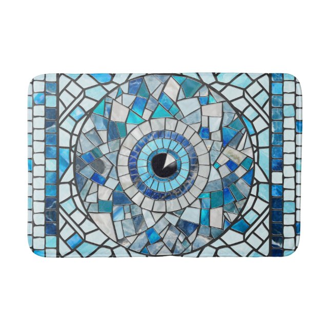 Evil Eye Amulet Mosaik Art Badematte (Vorderseite)