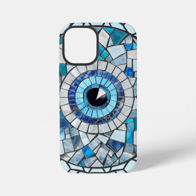 Evil Eye Amulet Mosaik Art iPhone 12 Mini Hülle (Rückseite)