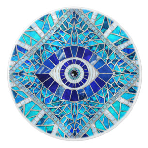 Evil Eye Amulet Mosaik Art Keramikknauf