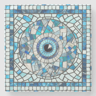 Evil Eye Amulet Mosaik Art Steinuntersetzer