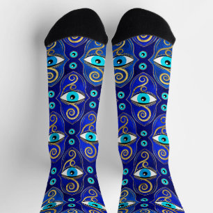 Evil Eye Amulet Muster Socken
