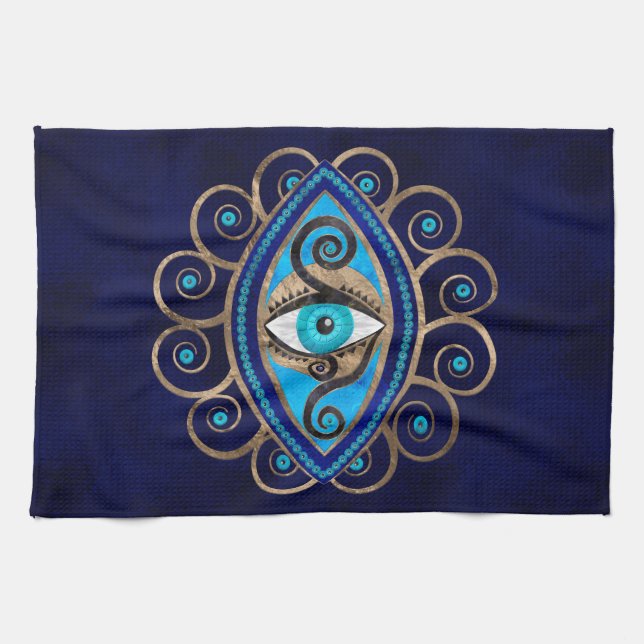Evil Eye Amulet Ornament Geschirrtuch (Horizontal)