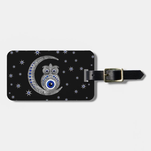 Evil Eye Amulet - Schüssel auf dem Mond Gepäckanhänger (Vorderseite horizontal)