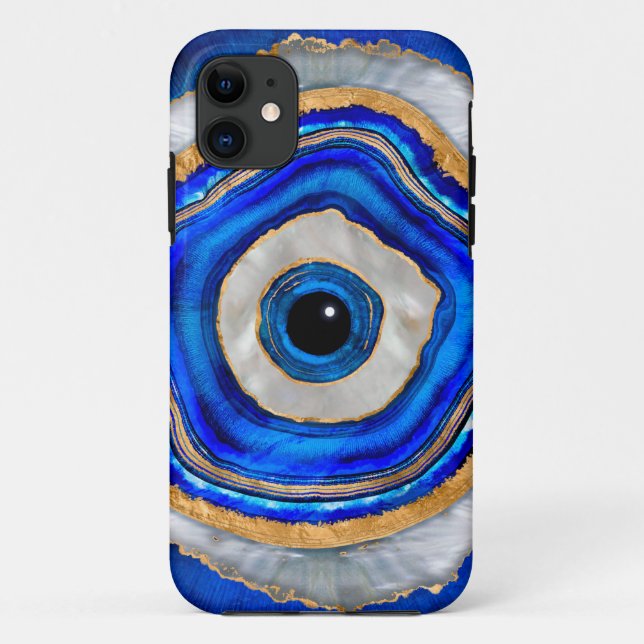 Evil Eye Aquarellfarbe und Gold Case-Mate iPhone Hülle (Rückseite)