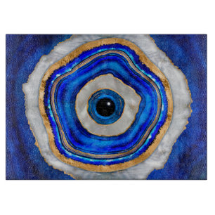 Evil Eye Aquarellfarbe und Gold Schneidebrett