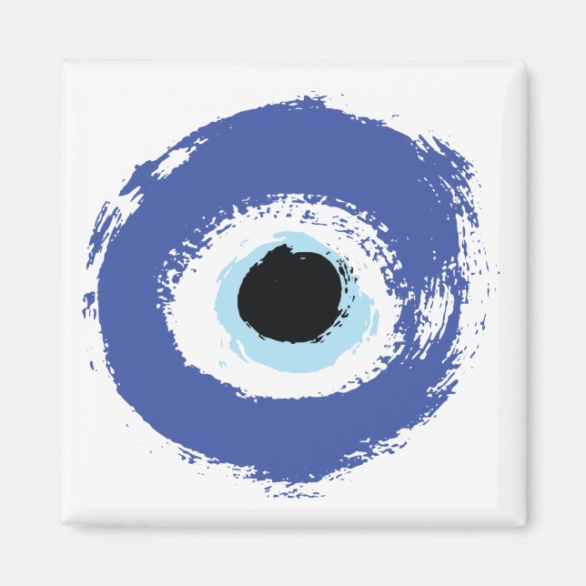 Evil Eye Artistic Blau Griechisch Magnet (Vorne)