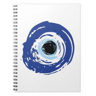 Evil Eye Artistic Blau Griechisch Notizblock