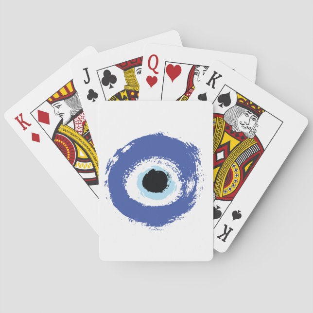 Evil Eye Artistic Blau Griechisch Spielkarten (Rückseite)