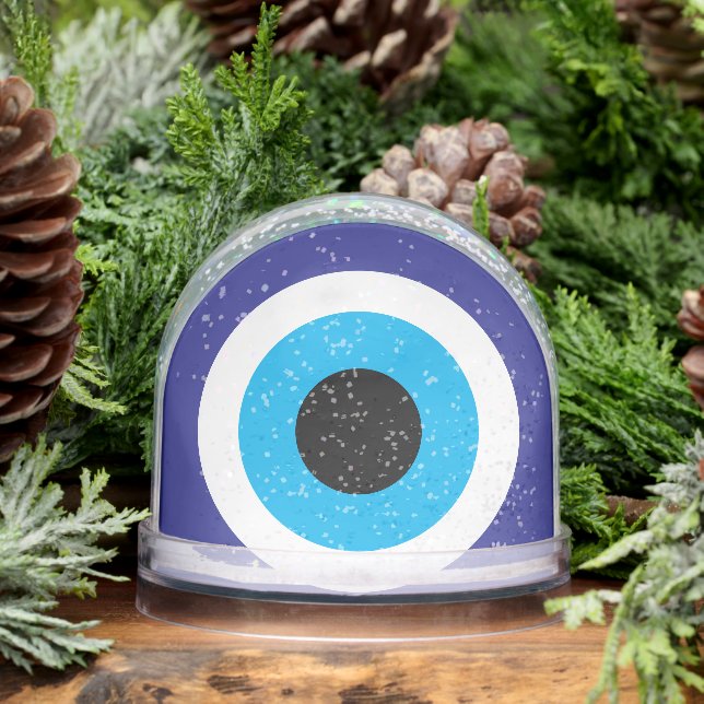Evil Eye Blue Mati cadeau globe de neige personnal (Hiver)