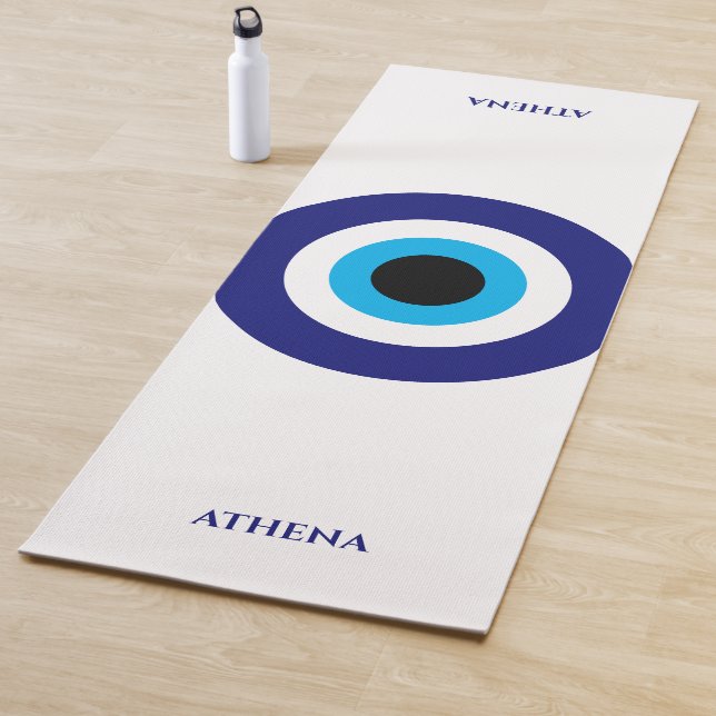 Evil Eye Blue Mati Glück Symbol personalisiert Yogamatte (Beispiel)