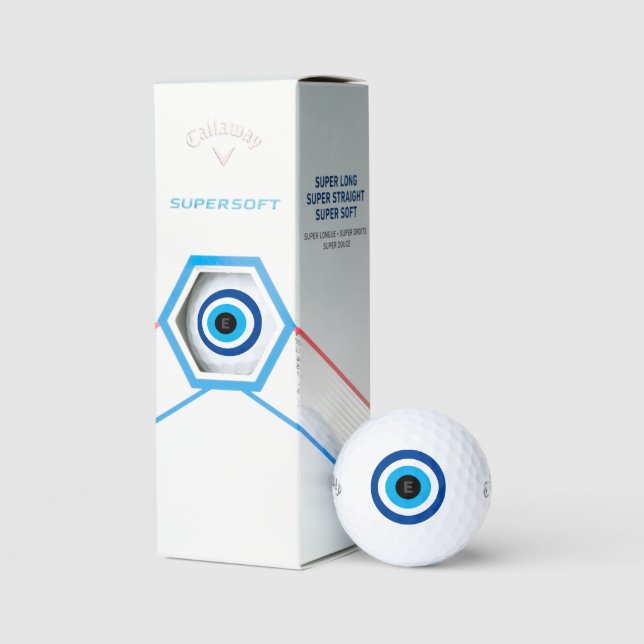 Evil Eye Blue Mati mit Monogramm Callaway Golfbäll Golfball (Verpackung)