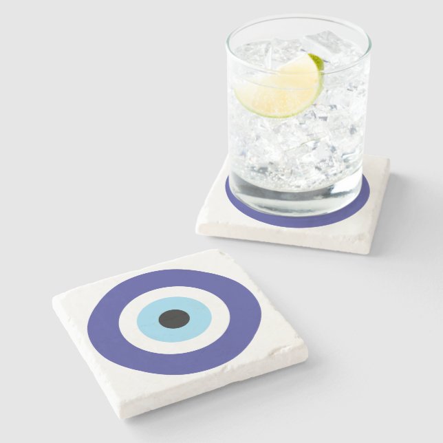 Evil Eye Blue Mati Untersetzer (Seitenansicht)