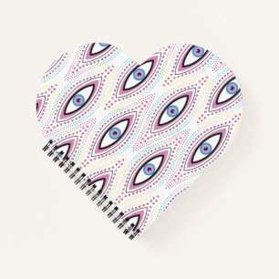 Evil Eye bunt Notebook Journal Herz-Buch Notizbuch