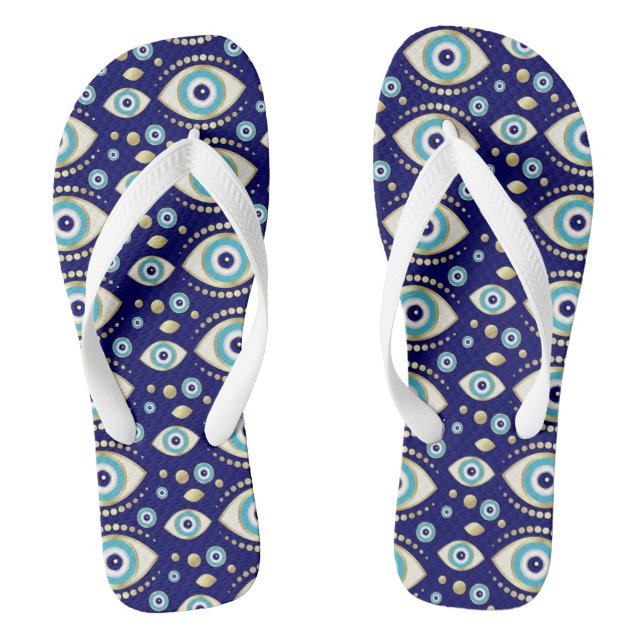 Evil Eye Charm Muster Flip Flops (Fußbett)