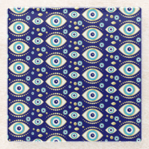 Evil Eye Charm Muster Glasuntersetzer