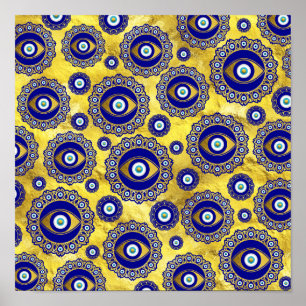 Evil Eye Charm Ornament Pattern Poster