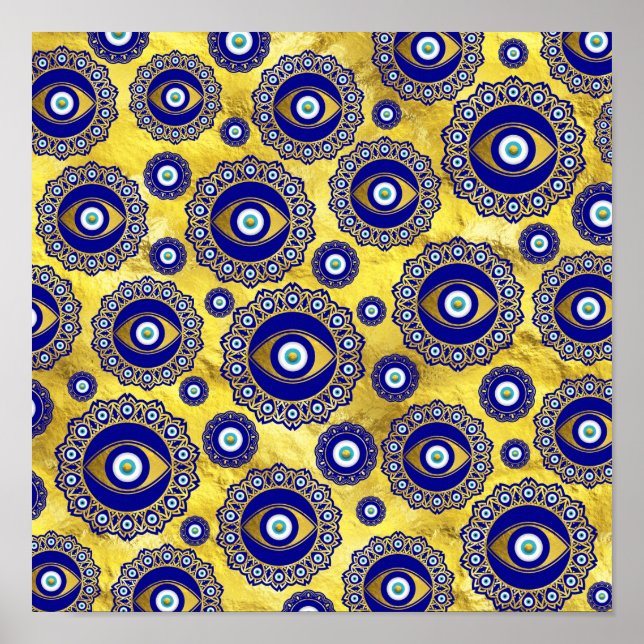 Evil Eye Charm Ornament Pattern Poster (Vorne)