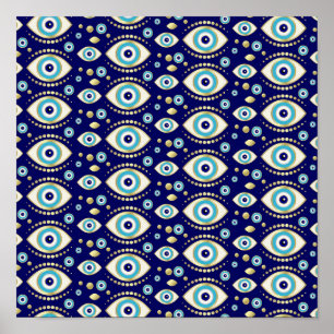 Evil Eye Charm Pattern Poster