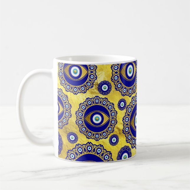 Evil Eye Charm-Ziermuster Kaffeetasse (Links)