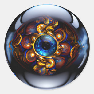 Evil Eye Dark Blue Runder Aufkleber