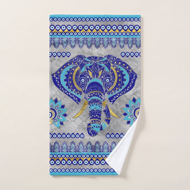 Evil Eye Elephant Motif ornemental (Serviette à main)