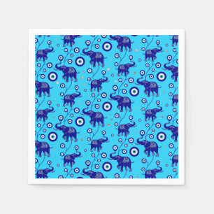 Evil Eye Elephant Viel Glück Amulet Muster Serviette