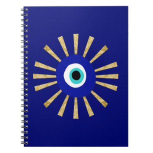 Evil Eye Gold Sunburgh Moderne Kunst Notizblock