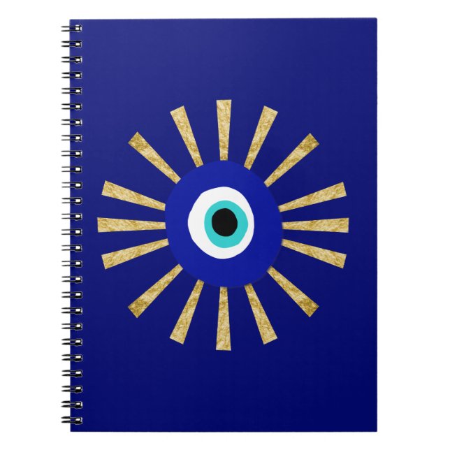 Evil Eye Gold Sunburgh Moderne Kunst Notizblock (Vorderseite)
