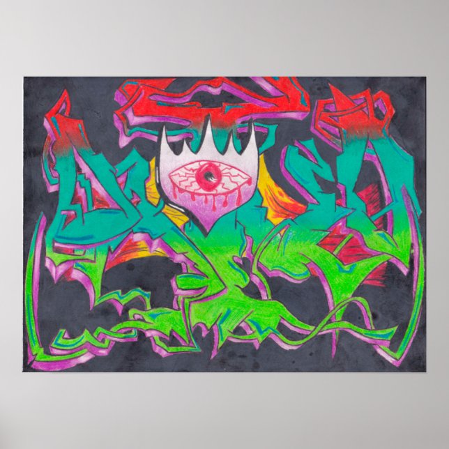 Evil Eye Graffiti Poster (Vorne)