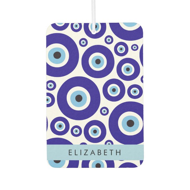 Evil Eye, Greek Eye, Turkish Eye, Mati, Your Name Autolufterfrischer (Vorderseite)