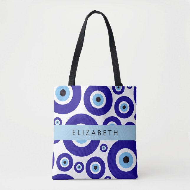 Evil Eye, Greek Eye, Turkish Eye, Mati, Your Name Tasche (Vorderseite)