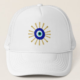 Evil Eye Griechisches Symbol Sunray Trucker Hat Truckerkappe
