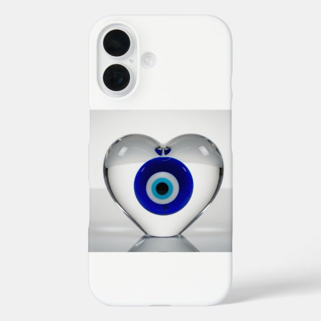 Evil Eye Heart Icon Modern Graphic Design iPhone 16 Hülle (Rückseite)