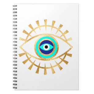 Evil Eye in Green Notebook Notizblock