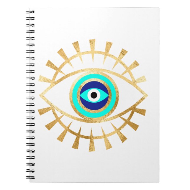 Evil Eye in Green Notebook Notizblock (Vorderseite)