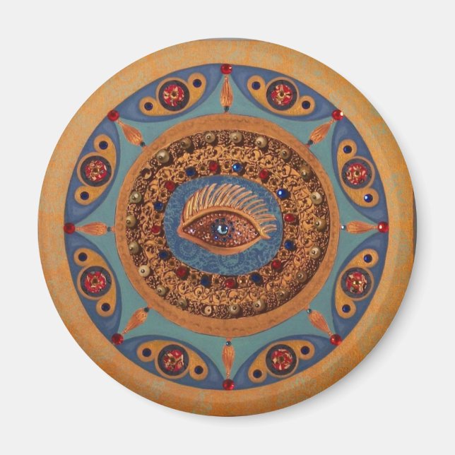 Evil Eye Mandala: Originelle Kunst Magnet (Vorne)