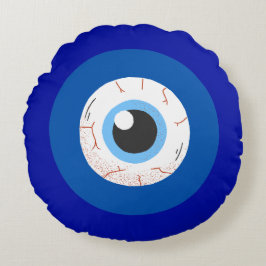 Evil Eye Max Ultra Blue- Rundes Kissen