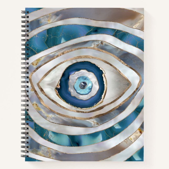 Evil Eye Mineralien und Gold Notizbuch (Vorderseite)