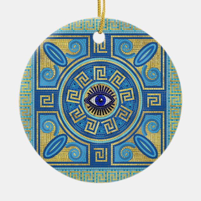 Evil Eye Mosaic Tile Keramik Ornament (Vorne)