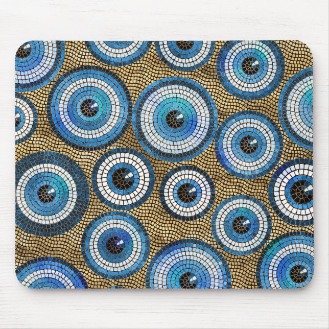 Evil Eye Mosaic Tile Pattern Mousepad (Vorne)