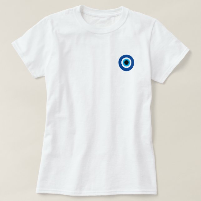 Evil Eye Nazar Blue Mati Shirt für Frauen (Design vorne)