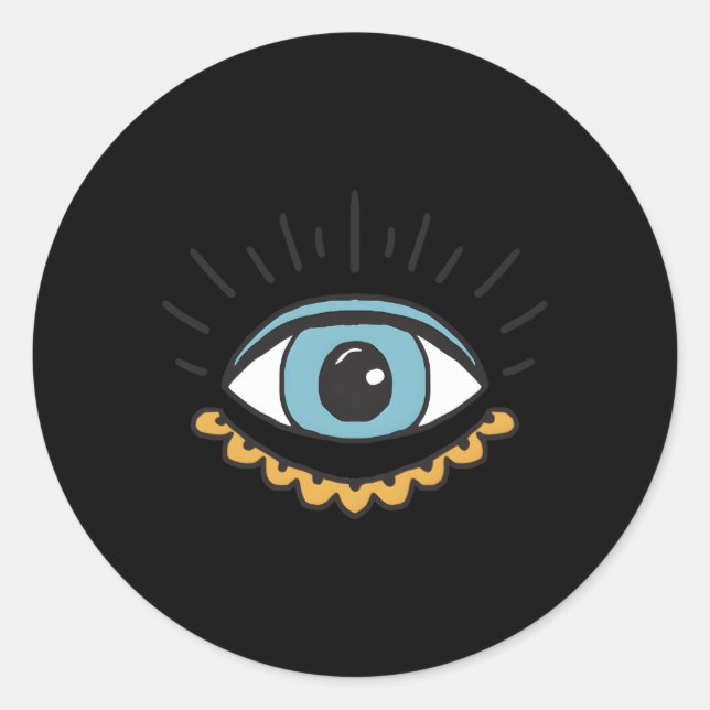 Evil Eye Nazar Türkischer Griechischer Schutz Runder Aufkleber (Vorderseite)
