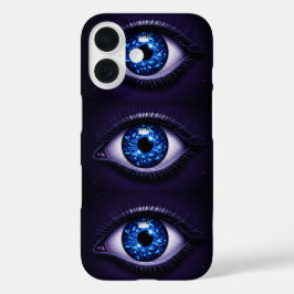 Evil Eye on Dark Glitter Canvas iPhone 16 Hülle