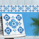 Evil Eye Ornament Blues and Pearl Fliese<br><div class="desc">Evil Eye Ornament Blues and Pearl</div>