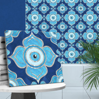 Evil Eye Ornament Blues and Pearl Fliese