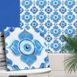 Evil Eye Ornament Blues and Pearl Fliese<br><div class="desc">Evil Eye Ornament Blues and Pearl</div>