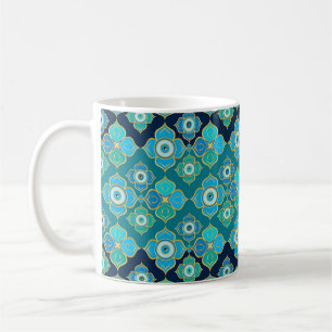 Evil Eye Pattern - Blue Teal and gold Kaffeetasse