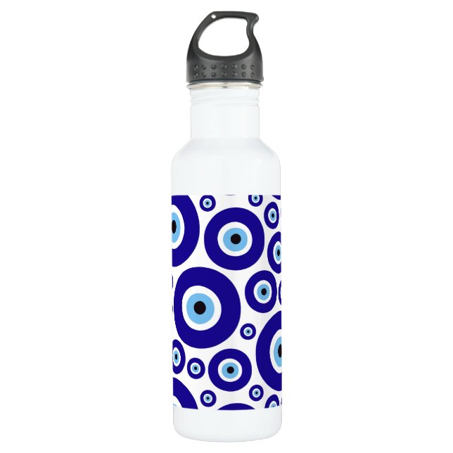 Evil Eye Pattern, Greek Eye, Turkish Eye, Nazar Edelstahlflasche (Vorderseite)