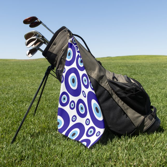 Evil Eye Pattern, Greek Eye, Turkish Eye, Nazar Golfhandtuch (Gras)